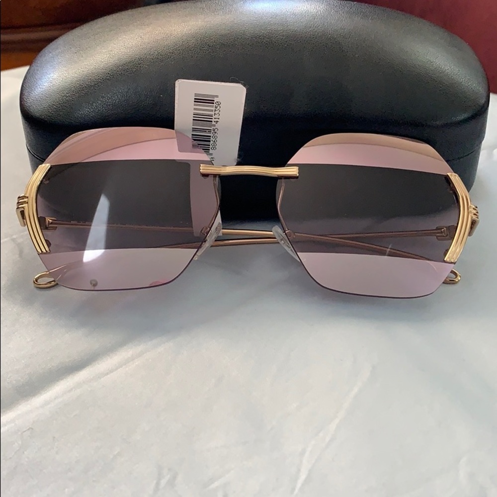 NWT ETRO Yellow Gold/Aubergina frameless w/case
